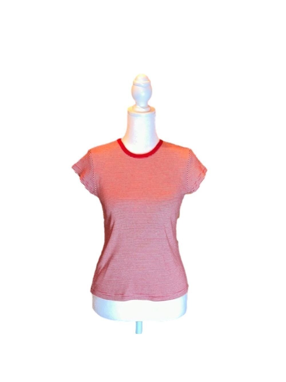 BRANDY MELVILLE Vintage Red & White Striped Tee Size S